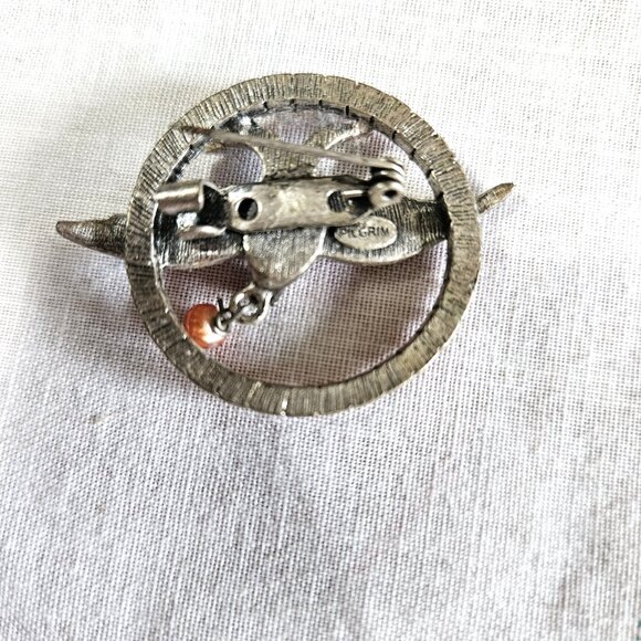 Pilgrim Brand Orange Crystal Bird Brooch - Picture 5 of 5